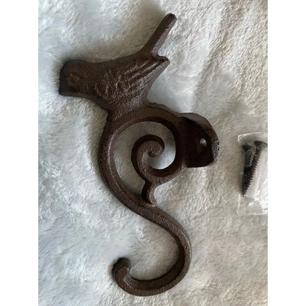 Cast Iron Rustic Bird Wall Hook Coat Towel Key Hook Farmhouse Decor Cottagecore